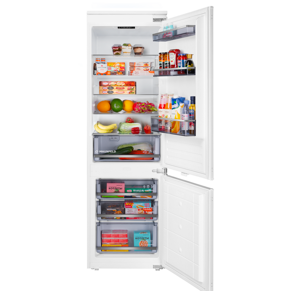 Фото Встраиваемый холодильник с морозильной камерой Maunfeld MBF177SWGR Inverter 
