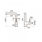 Превью картинка Смеситель для кухни Omoikiri Tanigawa-BN латунь/нержавеющая сталь #2