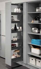 Картинка Vauth-Sagel Система TAL LARDER FLEX WASH, выдвижной фасад 300 мм, высота 1900-2140 мм, антрацит