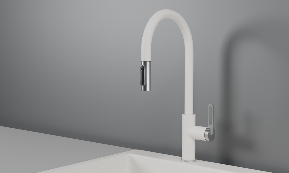 Фото Смеситель для кухни GRANULA 8168, АРКТИК (БЕЛЫЙ)