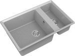 Превью картинка Мраморная мойка GranFest LEVEL 760K Серый #2