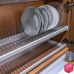 Превью картинка Vibo ROUND Посудосушитель для чашек с рифленой рамкой (сушилка для посуды), 800 мм, хром (CM80PCP) #2