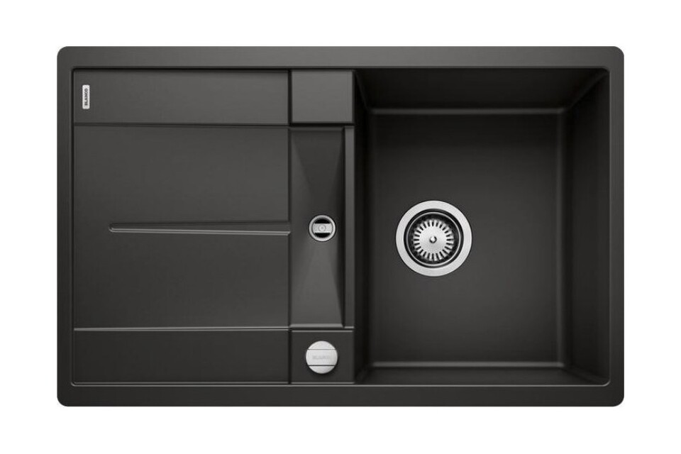 Фото Гранитная мойка Blanсo METRA 45 S-F SILGRANIT черный, с клапаном-автоматом