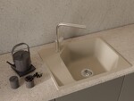 Превью картинка Гранитная мойка Rivelato LOCUS 65 1-чаш 650*500 Темно-бежевый #3