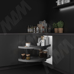 Превью картинка Vibo FLY MOON 3.0 LAMINA, механизм угловой пов., 2 полки, сплошной борт, с доводчиком, графит, правый (FLY3STM2DXVGFSE1) #4
