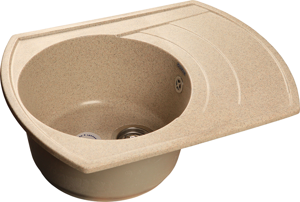 Фото Мраморная мойка GranFest RONDO 650L Песочный