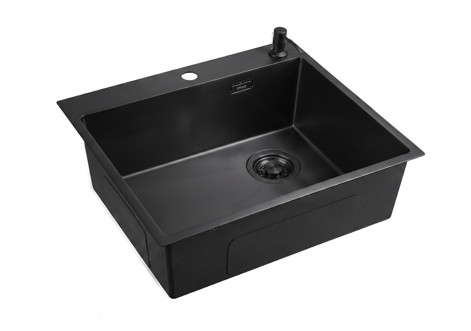 Фото Металлическая мойка EMAR EMB-560(TOP) PVD Black