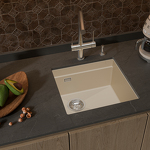 Превью картинка Гранитная мойка Rivelato LINO 454-L 1-чаш 450*440 Темно-бежевый #3