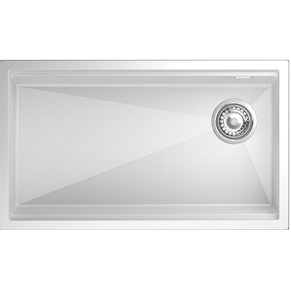 Фото Кварцевая мойка Rivelato LINO 754-R 1-чаш 750*440 Белый 101