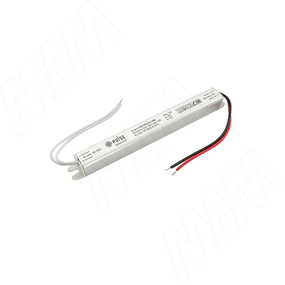 Фото PULSE СЛИМ Блок питания AC-230/DC-12V, сверхтонкий, IP20, 18W, SLIM (PS12-IP20-SL-S-18W)