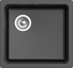 Превью картинка Кварцевая мойка Rivelato BERKANA 45 подст.монтаж 1-чаш 485*455 nero #1