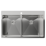 Превью картинка Металлическая мойка Rivelato RINOX 8050 B2 нерж.сталь 2 чаши 800*500*200 мм #1