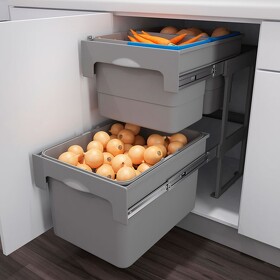 Картинка Ekotech Система сортировки TANDEM 3 64 л, распашной фасад 400 мм, серый