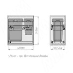Превью картинка Vibo KOMBI 30 Система для утилизации/хранения, 2 емк.: 20л+9л, креп. фасада, полн.выдв., плавн.закр., напр. Nova Pro (PKBGME302MG) #4