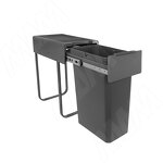 Превью картинка PULSE EASYBOX F30 Корзина встраиваемая для мусора выдвижная с доводчиком и крышкой-полкой, объём 30 (1x30) л, цвет тёмно-серый (EMB301-30DG) #2