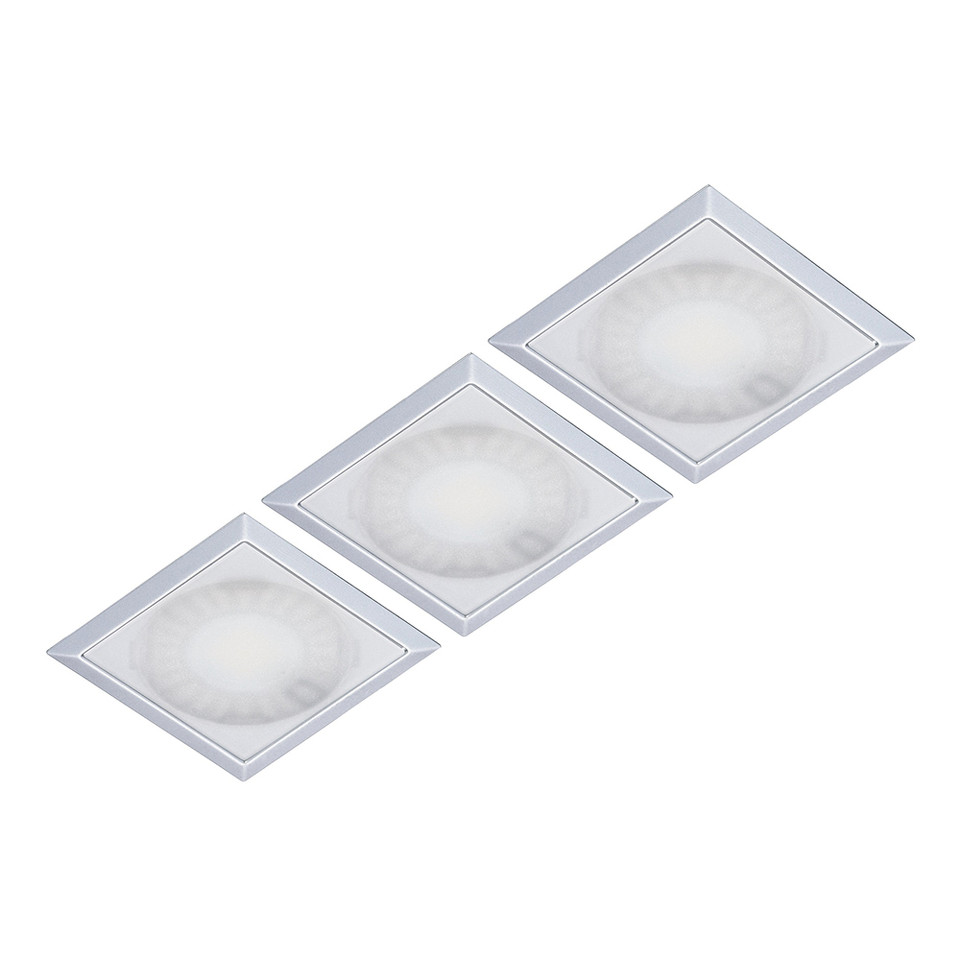 Фото Forma e Funzione Светодиодный светильник SUN QUADRO, 3 шт., 24 V, врезной, теплый, алюминий