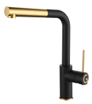 Превью картинка Смеситель для кухни Rivelato Albano Г-обр.с выдвижной лейкой D-35мм nero/oro #1