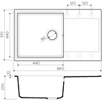 Превью картинка Гранитная мойка Omoikiri Daisen 86-PA Artgranit/пастила #2