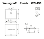 Превью картинка Гранитная мойка Weissgauff WG 49004 Classic Black #2
