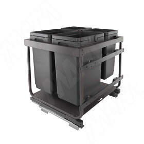 Картинка Vibo KOMBI 2.0 M60W Система сортировки и хранения, 4 емкости (20л+20л+10л+10л), креп. фасада, полн.выдв., плавн.закр., направл. Nova Pro, без крышек. (KOMBI2GME604SCGM)