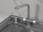 Превью картинка Смеситель для кухни GRANULA 5008, ГРАФИТ #1