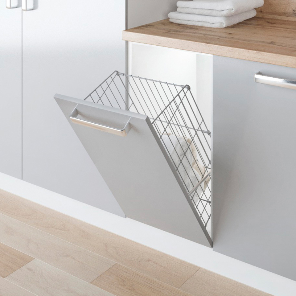 Фото Nomet Корзина STELLA для хранения белья 35 л, откидной фасад 400 мм, белый