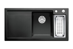 Картинка Blanсo AXON II 6 S (чаша справа) керамика PuraPlus черный с кл.-авт. InFino