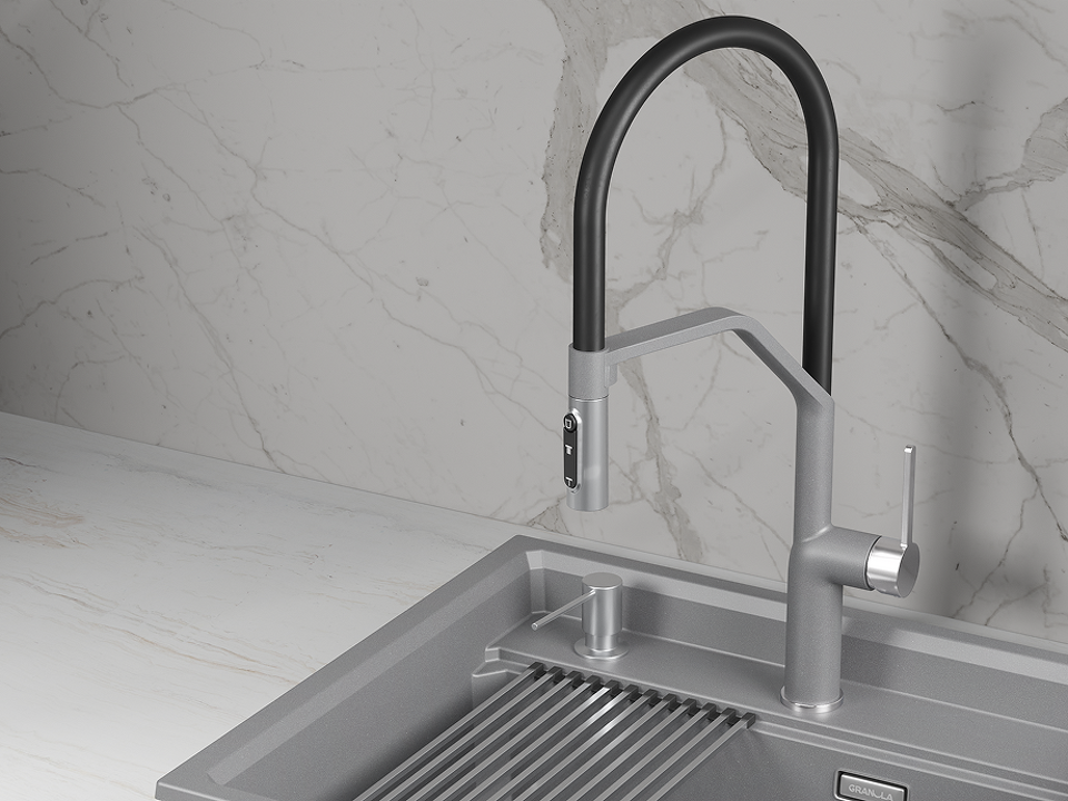 Фото Смеситель для кухни GRANULA 9012, АЛЮМИНИУМ