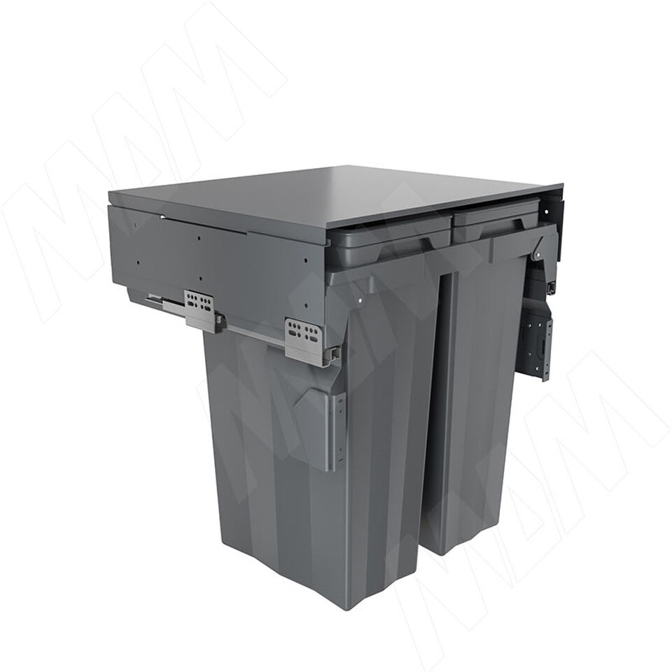 Фото PULSE PROBOX F60 Система сортировки и хранения, 2 емкости (2x37), креп. фасада, полн.выдв., плавн.закр., крышка-полка, графит (MBN602-74DGMID)