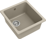 Превью картинка Кварцевая мойка Rivelato BERKANA 35 подст.монтаж 1-чаш 415*455 beige scuro #2