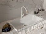 Превью картинка Смеситель для кухни Rivelato Garda U-обр. D-35мм Белый 101/золото #3