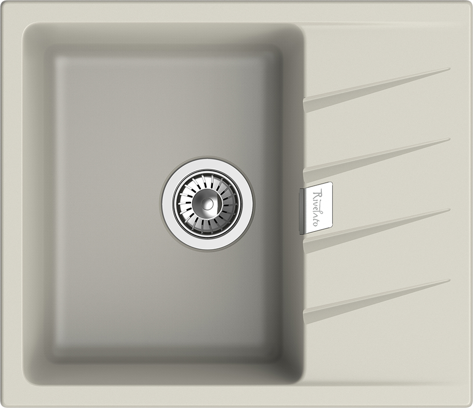 Фото Кварцевая мойка Rivelato RAUM 58 1-чаша 580*500мм topazio