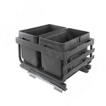Превью картинка Vibo KOMBI 2.0 MINI M40W Система сортировки и хранения, 2 емкости (12л+12л), креп. фасада, полн.выдв., плавн.закр. направл. Nova Pro (MKOMBI2GME402SCGM) #1