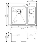 Превью картинка Металлическая мойка Omoikiri Akisame 60-2-L-IN нерж. сталь/нержавеющая сталь #2
