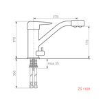 Превью картинка Смеситель для кухни Zigmund & Shtain ZS 1100 Молодое шампанское #3