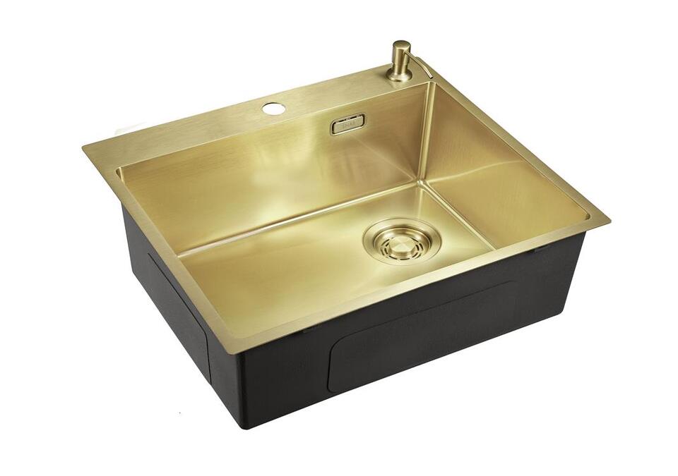 Фото Металлическая мойка EMAR EMB-560(TOP) PVD Matt Gold