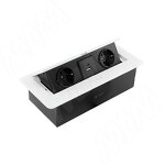 Превью картинка PULSE ПОП-АП Выдвижной блок розеток, 265*118 мм, 2 розетки, 1 USB, 1 USB Type-C, быстрая зарядка, белый, POP-UP (PU-S-2S1A1C-F-WH) #1