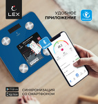 Превью картинка Lex LXBS 9012 напольные умные весы до 180кг, синие #5