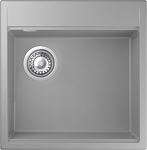Превью картинка Гранитная мойка Rivelato TESORO 505-L 1-чаш 500*510 grigio metallizzato #1