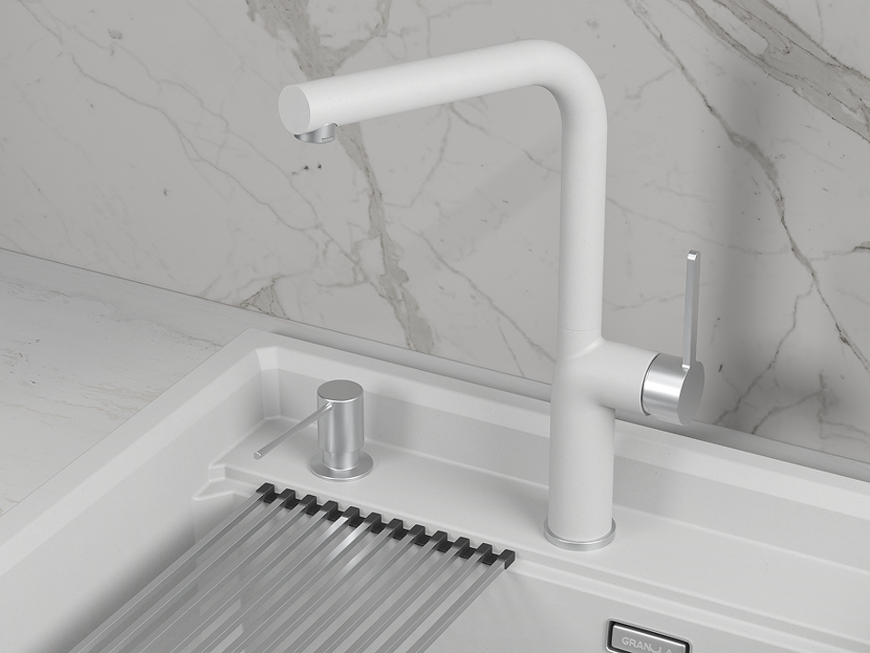Фото Смеситель для кухни GRANULA 9502, АРКТИК (БЕЛЫЙ)