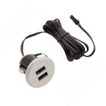 Превью картинка PULSE USB-розетка, врезная, 2 USB, никель матовый (USB-2S-MN) #1