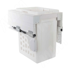 Картинка PULSE HAMPER LM45 Корзина для белья выдвижная, 1 емкость (48л), напр.полн.выдв., плавн.закр., креп.фасада, цвет белый (LHM451-48WT)