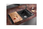 Превью картинка Гранитная мойка Blanсo AXIA III XL 6 S SILGRANIT PuraDur черный, разделочный столик ясень c кл.-авт. InFino #3
