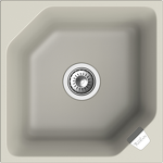 Превью картинка Кварцевая мойка Rivelato LOCUS 50 1-чаш 500*500 topazio #1