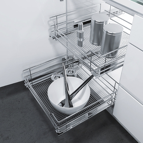 Картинка Vauth-Sagel Корзина SAPHIR, 2 шт., распашной фасад 600 мм, хром