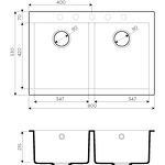 Превью картинка Гранитная мойка Omoikiri Bosen 80-2-BL Tetogranit/черный #2