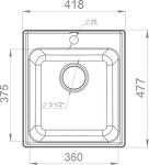 Превью картинка Кварцевая мойка GranFest GF-QUARZ 17 Черный #3