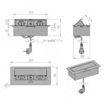 Превью картинка PULSE ПОП-АП Выдвижной блок розеток, 265*118 мм, 2 розетки, 1 USB, 1 USB Type-C, быстрая зарядка, черный, POP-UP (PU-S-2S1A1C-F-BL) #3