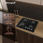 Превью картинка Газовая варочная панель Weissgauff HGG 641 BGL #11