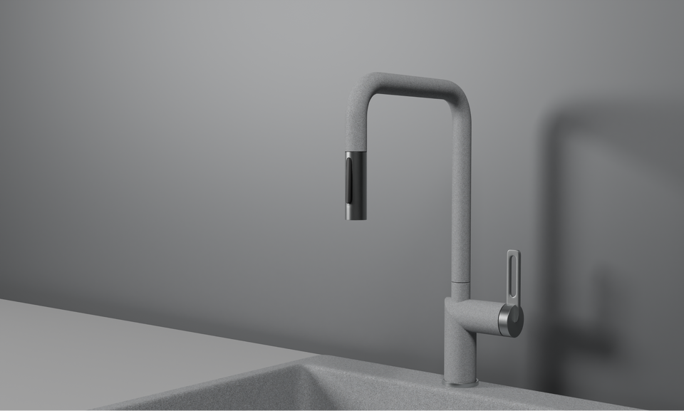 Фото Смеситель для кухни GRANULA 8173, БАЗАЛЬТ